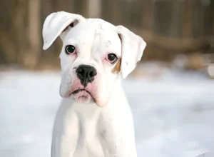 white Boxer puppy